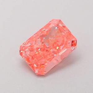 Diamant taille radiant certifié IGI 1 carat rose vif fantaisie cultivé en laboratoire CVD percé au laser excellent modèle JC LGEM8 Bijoux - Product Image 1