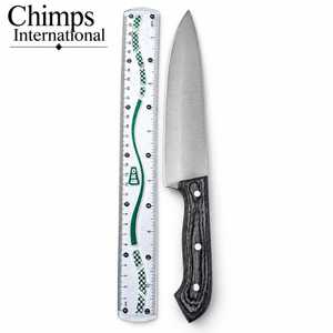 Couteau de chef Santoku en acier inoxydable J2, finition brossée, manche en bois Pakka |   Style japonais, ambidextre, respectueux de l'environnement |   Cuisine - Product Image 4