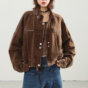 Wholesale Coated Spring Formal Stylish Long Sleeve <b>Camouflage</b> Multi Pocket Crop Bomber Jacket Unisex - Product Image 2