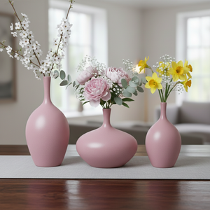 Wholesale Factory Price Modern Style Metal Flower <b>Vase</b> <b>Set</b> 3 Decorative Home Accents Matte Finish Tabletop <b>Vases</b> Eco Friendly - Product Image 2