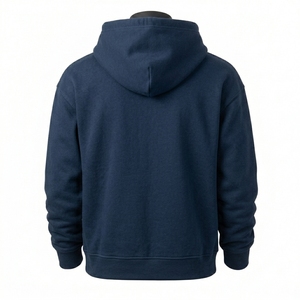 เสื้อฮู้ดดี้ปักลายผู้ชายสไตล์ลำลอง ผ้าเจอร์ซีย์นุ่ม 100% คอตตอน ระบายอากาศได้ดี เป็นมิตรกับสิ่งแวดล้อม ทรงโอเวอร์ไซส์ สวมใส่สบาย เหมาะสำหรับใส่ในบ้าน/นอกบ้าน - Product Image 4