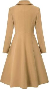 Abrigo de Gabardina Elegante para Mujer, Diseño Cruzado, Estampado de Piel de Serpiente, Manga Larga, Color Sólido, Cuello Solapa, Tela de Poliéster, Invierno - Product Image 2