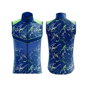 Full Zip Custom Sublimation Cycling Vest Mesh <b>Back</b> Breathable Windproof Sleeveless Bicycle Apparel Outdoor Bike Team Wear - Product Image 1