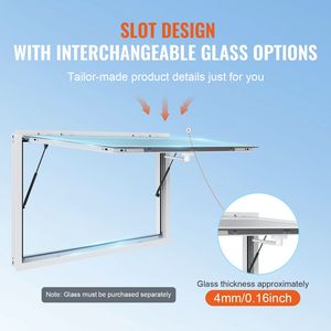 Finestra di Servizio in Alluminio 53x33 Pollici con Gancio per Tenda, Apertura a 85 Gradi per Chioschi e Food Truck - Product Image 3