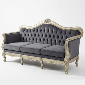 Furniture Convertible <b>Sofa</b> <b>Beds</b> Made Mahogany Wood Beautiful Carvings <b>Modern</b> Design Smooth Fabric Soft Foam Layers Living Room - Product Image 4