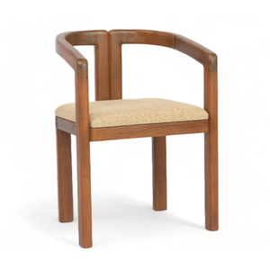 One Seater Chair Teak Wood Dining Chair with Upholstered <b>Seat</b> and Modern Design For Home Furniture - Product Image 2