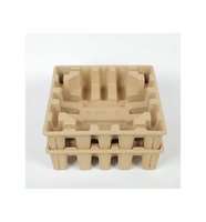 Plateau en papier moulé personnalisé avec carton ondulé, emballage de transport robuste et durable avec poignée