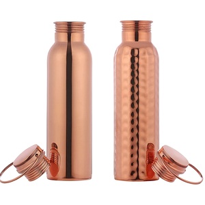 Hand Hammered 100% Pure <b>Copper</b> Water <b>Bottle</b> New Design Water <b>Bottle</b> for Home Office School Workout Gym Running Yoga 1 Ltr - Product Image 3
