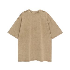 เสื้อยืดโอเวอร์ไซส์พิมพ์ลายพัฟฟ์ ผ้าฝ้าย 100% สำหรับผู้ชาย สไตล์วินเทจ ซักแล้วแห้งเร็ว พร้อมโลโก้สั่งทำได้ ขายส่ง - Product Image 1