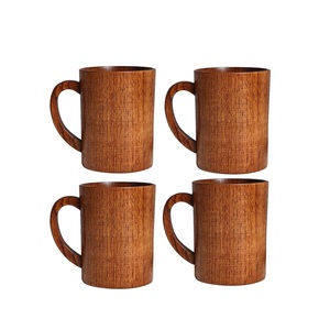 Handmade Wooden Mug Natural Solid Wood Coffee <b>Cup</b> Rustic Style Eco Friendly Drinking Mug for Kitchen Dining - Product Image 1
