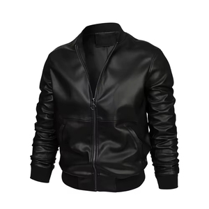 Chaquetas de Cuero para Hombre, Servicio OEM 2026, Color Negro, Chaqueta de Cuero de Manga Larga para Hombre - Product Image 1