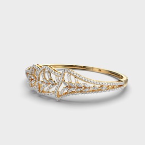 IGI Certified Marquise & Round <b>Leaf</b> Cluster Designer Diamond Bracelet in 18K Yellow / White / Rose Gold - Product Image 3