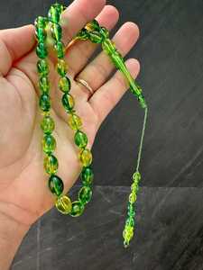 Chapelet d'ambre fait main, perles de prière religieuses, couleur orange, en résine modelée à la main, Tasbih rond, décoration d'intérieur islamique musulmane - Product Image 4