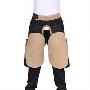 Cuissardes d'équitation en cuir véritable pour ferrerie, tablier de fermeur, jodhpurs, protection renforcée des genoux, équipement de travail équestre RIAZ JAMAL INTEL - Product Image 6
