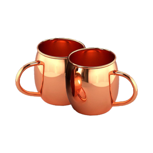 <b>Set</b> of 4 Pure Solid 16 oz Copper <b>Mugs</b> Moscow Mule Beer Glasses with Smooth Finish No Lining Solid Copper - Product Image 2