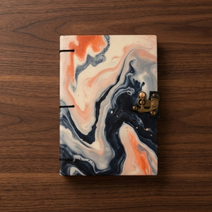 Abstract Cardboard <b>Lock</b> Diary Notebook A5 Hardcover Journal | Handmade Eco-Friendly Artistic Writing Diary 100 Sheets Vintage - Product Image 4