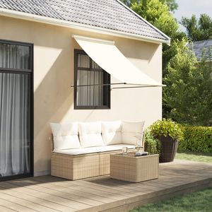 Toldo Retráctil de Tela de Poliéster Crema con Revestimiento de PA y Acero para Exteriores - Product Image 1