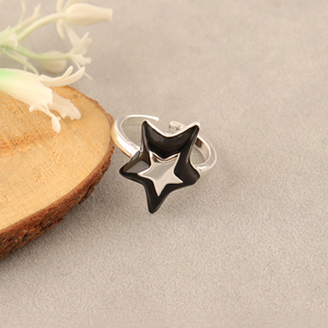 Anillo de Moda Minimalista con Estrella Plateada de 18k, Anillo de Joyería Elegante para Mujer, Venta al por Mayor, Último Modelo, Más Vendido, para Bodas y Cumpleaños - Product Image 2