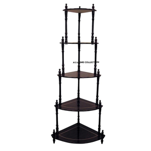 Étagère d'angle autoportante à 5 niveaux en bois style Dubaï, présentoir de sol, unité de rangement pour épices, étagères et unités de rangement pour la maison et la salle de bain - Product Image 1