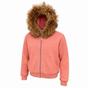 Fabricante de sudaderas con capucha personalizadas, bordadas, holgadas, extragrandes, con cremallera, para hombre, de color sólido, con cremallera corta y piel sintética. - Product Image 2