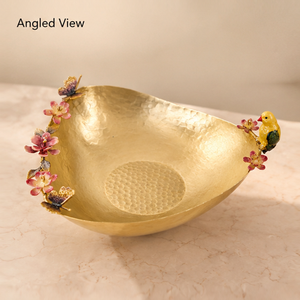 Frutero de Metal Dorado con Diseño de Pájaro Martillado, Elegante Centro de Mesa Floral Decorativo para el Hogar y Regalos de Lujo - Product Image 2