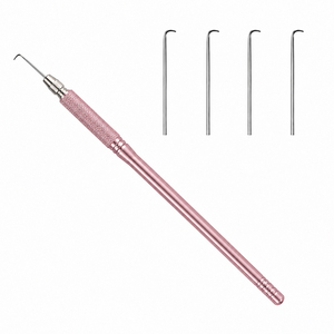 Ensemble de supports ventilés roses avec poignée moletée antidérapante, aiguilles à micro-loquet en acier, outil professionnel pour perruques Lace Front - Product Image 1