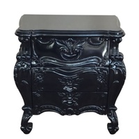 Table de chevet Rococo Lampe classique Table de chevet en bois Reproduction antique Chevets Style européen Chambre à coucher Meubles de maison