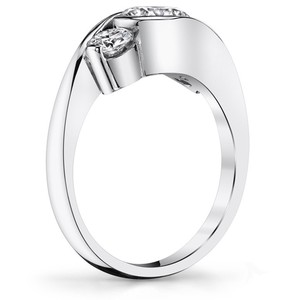 Bague en moissanite taille ronde en argent sterling 925 plaqué or blanc, bague de fiançailles, de mariage, de promesse, solitaire, bijou élégant - Product Image 3
