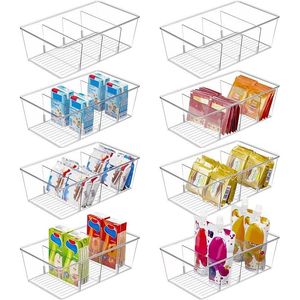 Set di 8 Contenitori e Scatole in Plastica Trasparente per Organizzazione Cucina e Dispensa - Product Image 1