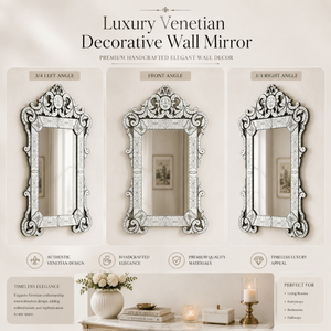 Elegant Antique Style Venetian Baroque <b>Mirror</b> | Luxury Decorative Glass Wall <b>Mirror</b> for Living Room, Bedroom & Hotel Interiors - Product Image 2