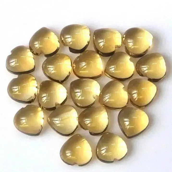 5mm Naturel Citrine Lisse Coeur Lâche Semi Précieux Flatback Cabochons Du Fabricant Boutique En Ligne Au Prix De Gros DIY