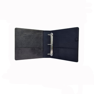 PU Leather 3D <b>Ring</b> <b>Binder</b> with Document Pocket and Pen Loop PU Leather Filing Product - Product Image 2