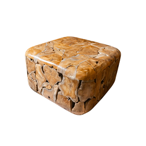 ARTERRA Luxury Handcrafted <b>Rustic</b> Teak Root Cube <b>Coffee</b> <b>Table</b> - Product Image 1