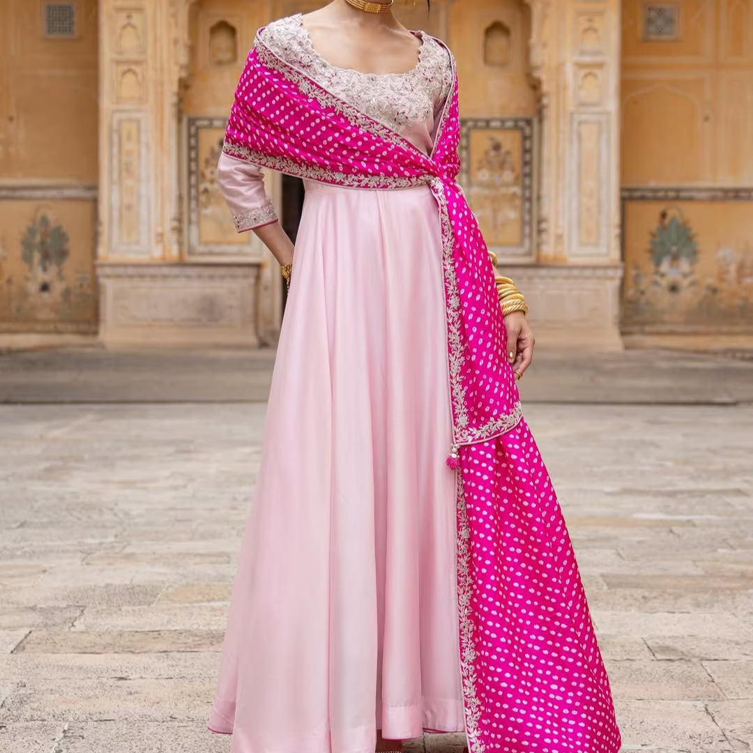 white christmas dresses Buy Blue Yoke Design Cotton Anarkali Suit Set With Trousers Online in USA  at $45.00 main image 1