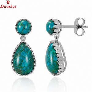 Pendientes de lágrima hechos a mano de plata de ley 925 maciza con crisoprasa, pendientes de piedra preciosa de alta calidad para aniversario de boda. - Product Image 5