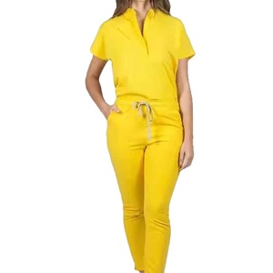 Uniformes de hospital, uniformes médicos, enfermera, manga larga, cremallera corta, nuevo Color, traje médico/conjunto elástico para mujer, 2026 HI - Product Image 3