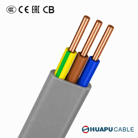 Câble plat à double âme BVVB 3x2,5 mm² 450/750V, câblage en cuivre massif gainé, 100 m