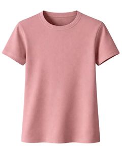 Camiseta Básica de Cuello Redondo para Mujer, Color Rosa Polvoriento, Personalizada por el Fabricante, Manga Corta, Algodón, Informal, Lisa, Ropa de Calle de Verano, con Logotipo Personalizado - Product Image 1