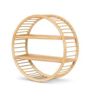 Minimalist Rattan Round Wall <b>Shelf</b> Decorative Storage <b>Rack</b> for Modern Hotel Spa Interior Bulk - Product Image 1