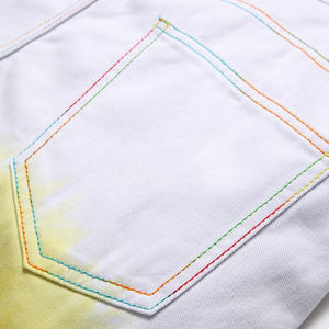 Shorts en jean élastiques pour hommes, style streetwear, avec logo personnalisé, effet usé, en denim ou camouflage, collection 2026 - Product Image 5