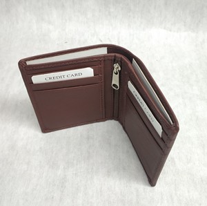 Simple Small Short Bifold Leather Men Purse <b>Wallets</b> Zipper Hidden Pocket Credit ID Card Holder <b>RFID</b> Protected Open Export Global - Product Image 3