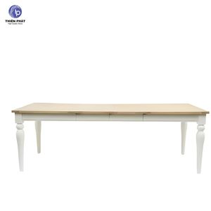 Mesa de Comedor Rectangular Moderna de 6 Plazas en Color Marfil - Elegante Acabado Blanco con Patas Resistentes para Proyectos de Hogar y Restaurantes - Product Image 3