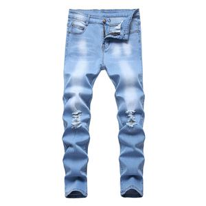 Breathable Pencil Style <b>Jeans</b> Pants Comfortable New Style Multi Pockets Cotton Denim Pants OEM Service men's <b>jeans</b> - Product Image 1