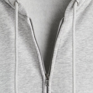 Sudadera con Capucha para Hombre, 100% Algodón Tejido, 380 GSM, con Cierre, Bordada y Personalizada, Color Gris Jaspeado, Alta Calidad, Precio al por Mayor - Product Image 5