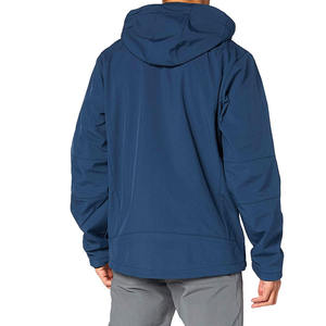 <b>Men's</b> Hooded Color Blocking Softshell <b>Jacket</b> Windproof Sporty Outdoor Wear <b>Half</b> <b>Zip</b> Closure Nylon Shell Winter Wear - Product Image 3