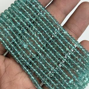 Cuentas redondas lisas de apatita azul verdosa natural, hilo de cuentas de apatita, cuentas sueltas de piedras preciosas para la fabricación de joyas, collar, pulsera - Product Image 6