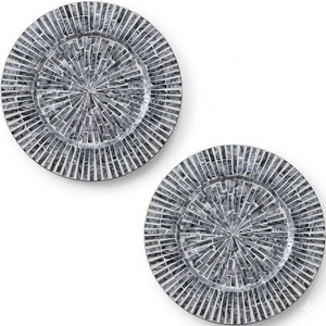 Round Mother Of Pearl Charger <b>Plate</b> Luxury Sea Shell Inlay <b>Decorative</b> <b>Plate</b> For Wedding And Hotel Table Decor Sustainable Dinner - Product Image 1