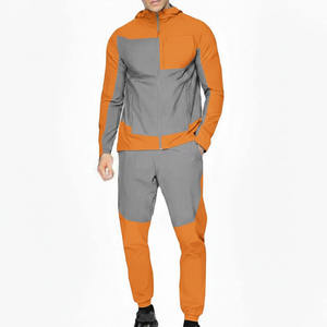 Contrast Color OEM ODM Service Custom Design Zipper Up Jacket and <b>Trousers</b> Two Piece Sets Windbreaker - Product Image 3