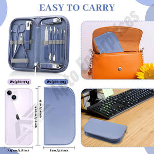 ชุดทำเล็บเท้าแบบพกพาสำหรับเดินทางชุดทำเล็บมือและเล็บเท้า12ชิ้นทำจากสแตนเลสสุดหรู - Product Image 2