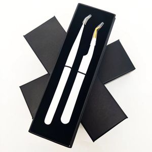 Ensemble de pinces à cils en acier inoxydable de précision, pointe lisse, emballage en boîte et logo personnalisé - Product Image 1